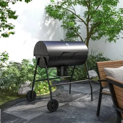 Outsunny Holzkohlegrill Metall B/H/L: ca. 71,5x102x95 cm