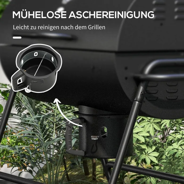 Outsunny Holzkohlegrill Metall B/H/L: ca. 71,5x102x95 cm