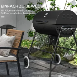 Outsunny Holzkohlegrill Metall B/H/L: ca. 71,5x102x95 cm