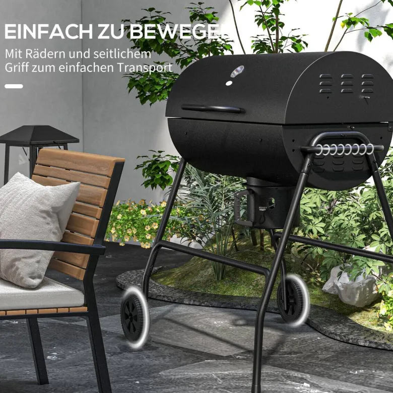 Outsunny Holzkohlegrill Metall B/H/L: ca. 71,5x102x95 cm