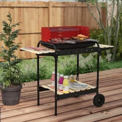 Outsunny Holzkohlegrill Metall B/H/L: ca. 47x95x103 cm