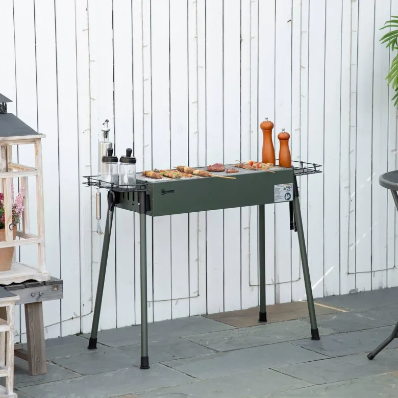 Outsunny Holzkohlegrill Stahl B/H/L: ca. 30x70x77 cm