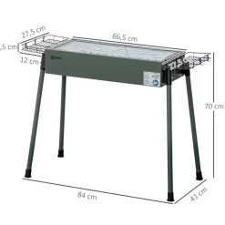 Outsunny Holzkohlegrill Stahl B/H/L: ca. 30x70x77 cm