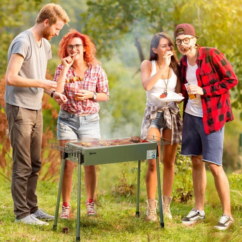 Outsunny Holzkohlegrill Stahl B/H/L: ca. 30x70x77 cm