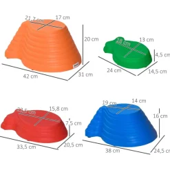 Outsunny Kinder Balanciersteine 11-tlg. B/H/L: ca. 31x42x20 cm