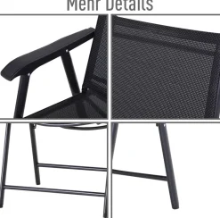 Outsunny Klappsessel grau Metall B/H/T: ca. 58x94x64 cm