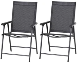 Outsunny Klappsessel grau Metall B/H/T: ca. 58x94x64 cm