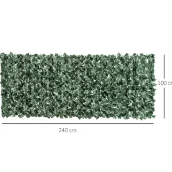 Outsunny Künstliche Hecke dunkelgrün Kunststoff H/L: ca. 100x240 cm