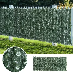 Outsunny Künstliche Hecke dunkelgrün Kunststoff H/L: ca. 100x240 cm