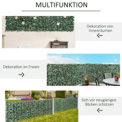 Outsunny Künstliche Hecke dunkelgrün Kunststoff H/L: ca. 100x240 cm