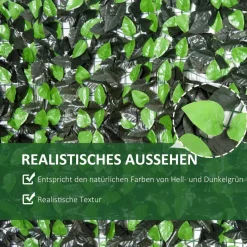 Outsunny Künstliche Hecke grün Kunststoff H/L: ca. 100x300 cm