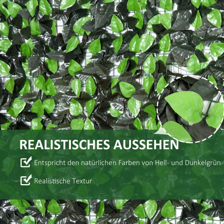 Outsunny Künstliche Hecke grün Kunststoff H/L: ca. 100x300 cm