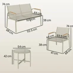 Outsunny Loungemöbel grün Textilene B/H/L: ca. 68x74x112,5 cm