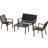 Outsunny Loungemöbel schwarz Glas B/H/L: ca. 63,5x84x110 cm