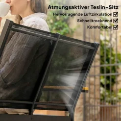 Outsunny Loungemöbel schwarz Glas B/H/L: ca. 63,5x84x110 cm