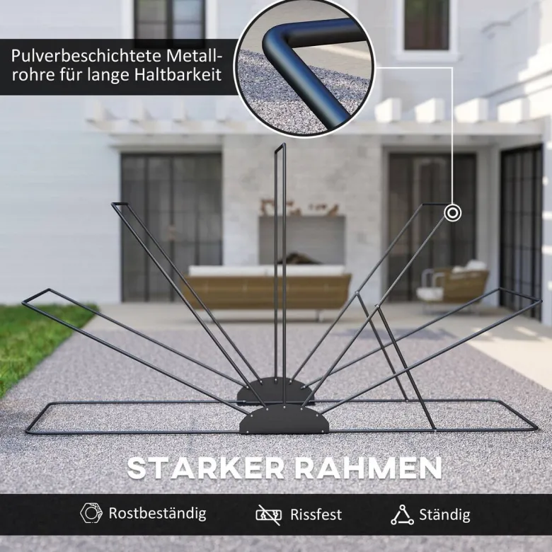 Outsunny Motorradgarage schwarz B/H/L: ca. 135x191x345 cm