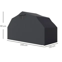 Outsunny Motorradgarage schwarz B/H/L: ca. 135x191x345 cm