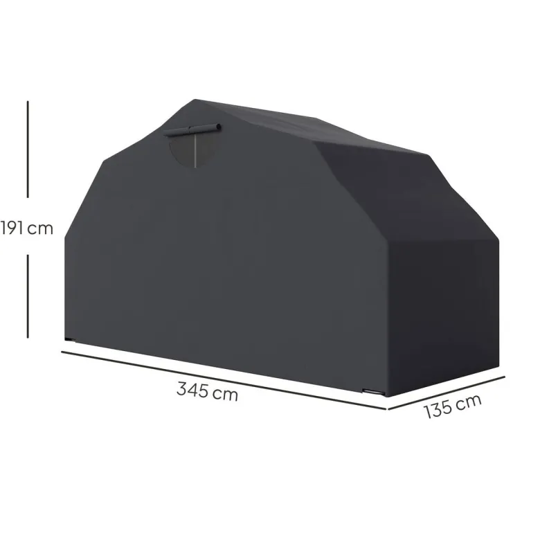 Outsunny Motorradgarage schwarz B/H/L: ca. 135x191x345 cm