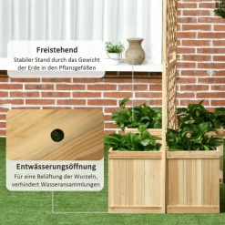 Outsunny Paravent mit Blumenkasten