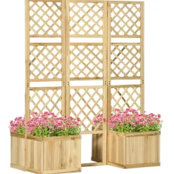 Outsunny Paravent mit Blumenkasten