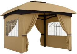 Outsunny Pavillon beige Polyester B/H/L: ca. 335x285x335 cm