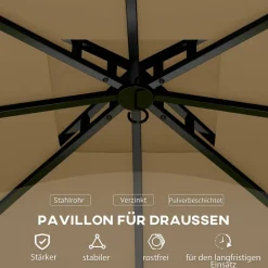 Outsunny Pavillon beige Polyester B/H/L: ca. 335x285x335 cm