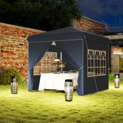 Outsunny Pavillon blau Polyester B/H/L: ca. 248x270x248 cm
