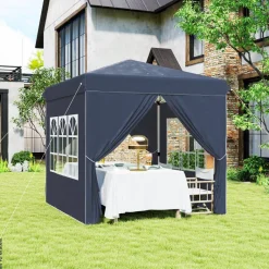 Outsunny Pavillon blau Polyester B/H/L: ca. 248x270x248 cm