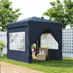 Outsunny Pavillon blau Polyester B/H/L: ca. 248x270x248 cm