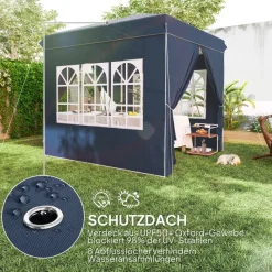 Outsunny Pavillon blau Polyester B/H/L: ca. 248x270x248 cm