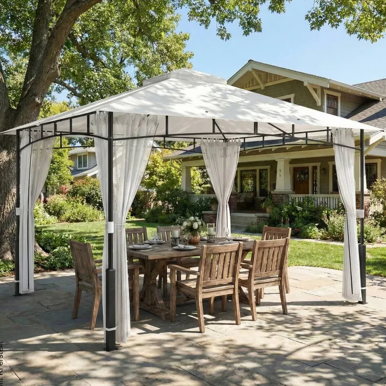 Outsunny Pavillon creme Polyester B/H/L: ca. 300x275x360 cm