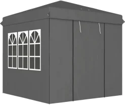 Outsunny Pavillon dunkelgrau Metall B/H/L: ca. 250x268x250 cm