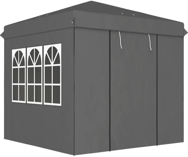 Outsunny Pavillon dunkelgrau Metall B/H/L: ca. 250x268x250 cm