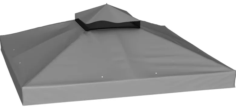 Outsunny Pavillon Ersatzdach dunkelgrau Metall B/H/L: ca. 300x1x300 cm