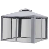 Outsunny Pavillon hellgrau Metall B/H/L: ca. 294x265x294 cm