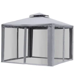 Outsunny Pavillon hellgrau Metall B/H/L: ca. 294x265x294 cm