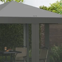 Outsunny Pavillon schwarz Metall B/H/L: ca. 295x260x295 cm