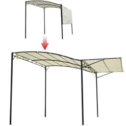 Outsunny Pavillon schwarz Stahl B/H/L: ca. 250x250x300 cm
