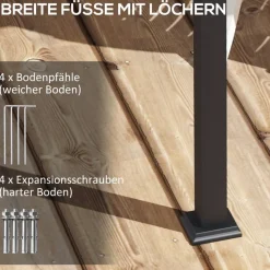 Outsunny Pergola cremeweiß Polyester B/H/L: ca. 297x230x297 cm