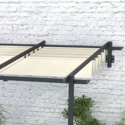 Outsunny Pergola cremeweiß Polyester B/H/L: ca. 297x230x297 cm