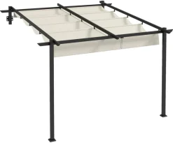 Outsunny Pergola cremeweiß Polyester B/H/L: ca. 297x230x297 cm