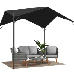 Outsunny Pergola dunkelgrau Metall B/H/L: ca. 300x280x300 cm