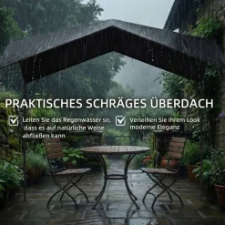 Outsunny Pergola dunkelgrau Metall B/H/L: ca. 300x280x300 cm
