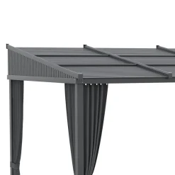 Outsunny Pergola mit Schiebeelementen grau Polyester B/H/L: ca. 255x242x365 cm