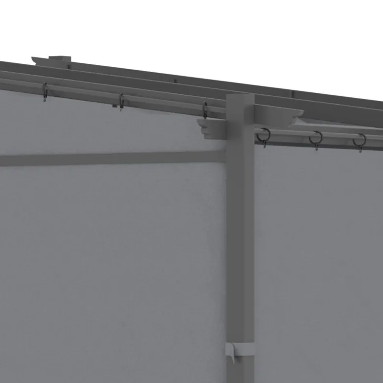 Outsunny Pergola mit Sonnendach grau Polyester B/H/L: ca. 295x230x297 cm