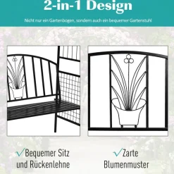 Outsunny Pflanzbogen mit Sitzbank