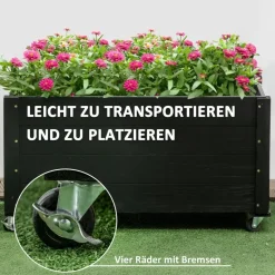 Outsunny Pflanzenbeet schwarz B/H/L: ca. 48x47x89 cm