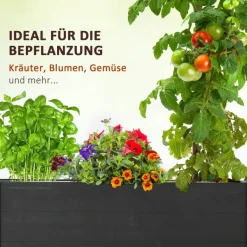 Outsunny Pflanzenbeet schwarz B/H/L: ca. 48x47x89 cm