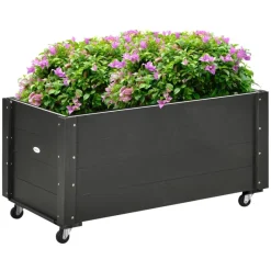 Outsunny Pflanzenbeet schwarz B/H/L: ca. 48x47x89 cm