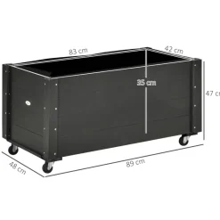 Outsunny Pflanzenbeet schwarz B/H/L: ca. 48x47x89 cm